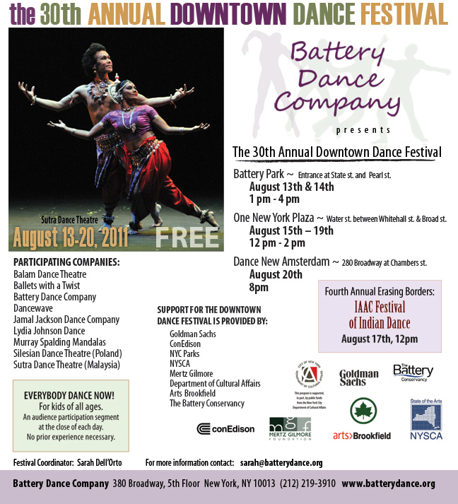 The 30th Anniversary Downtown Dance Festival starts August 13th!