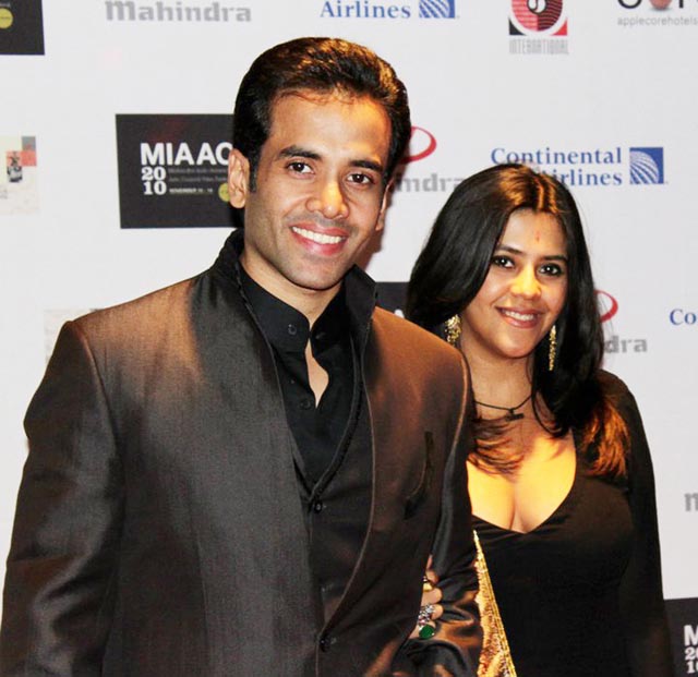 Tusshar and Ekta Kapoor at the premiere of 'Shorr' at MIAAC