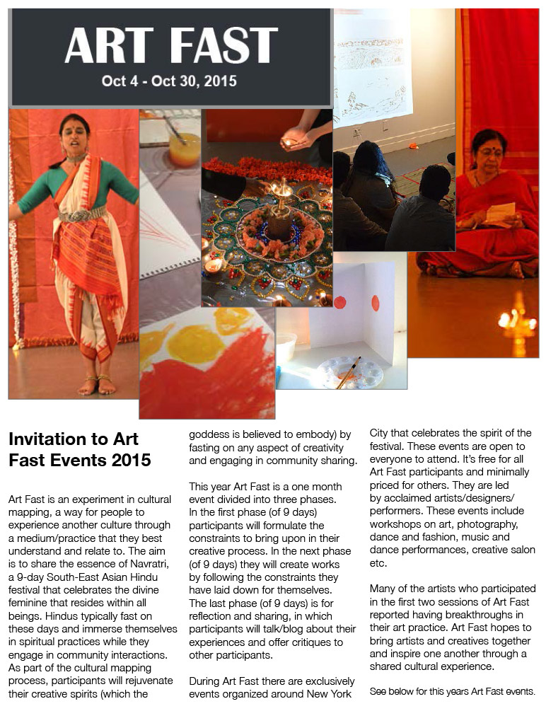 Invitation to Art Fast Events 2015