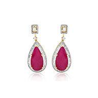 RUBY AND DIAMOND DANGLERS