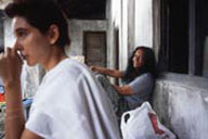 Left to right: Lisa Ray as Kalyani and director Deepa Mehta.