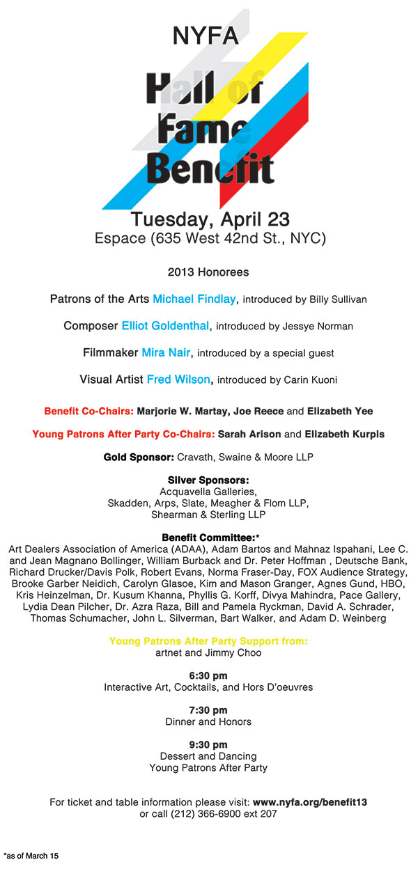 NYFA Hall of Fame Benefit