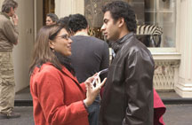 Director Mira Nair and Kal Penn on the set of THE NAMESAKE 