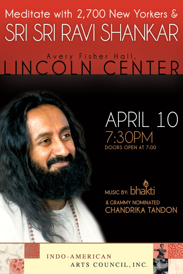 Sri Sri at Lincoln Center - Turn on images to view the flyer